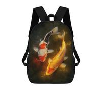 sinyumoney Colorful Koi Fish Painting Mochila Escolar Infantil De 17 Pulgadas, Impresa En 3D, Estilo Casual, Para Niños, Ideal Para Viajes, Como Mochila Escolar O Para Llevar Libros.