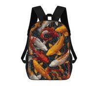 sinyumoney Colorful Koi Fish Swimming Mochilas Para Niños 17inch Mochila Escolar Mochila Escolar Impresa En 3D Para Niños De Primaria Y Secundaria