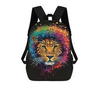 sinyumoney Colorful Leopard Art Print Mochila Infantil De 17 Pulgadas, Mochila Escolar Con Estampado 3D De Dibujos Animados Para Niños Y Adolescentes.