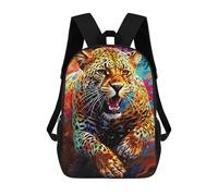sinyumoney Colorful Leopard Artwork Mochilas Para Niños, Mochilas Escolares Personalizadas En 3D Para Niños Y Niñas, Mochilas Escolares Grandes, Mochilas Informales Para El Día A Día 17inch