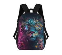 sinyumoney Colorful Leopard Glasses Art Print Mochila Escolar Infantil Impresa En 3D 17inch Mochilas De Moda Para Niños De Primaria Y Secundaria