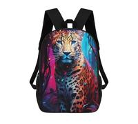 sinyumoney Colorful Leopard in Forest Mochilas Escolares Para Niños Y Niñas, Mochilas Deportivas Informales Para Primaria, Mochilas De Gran Capacidad Para Libros 17inch