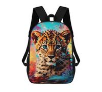 sinyumoney Colorful Leopard Portrait 17inch Mochila Escolar Impresa En 3D Para Niños, Mochila Escolar Informal De Moda, Mochilas De Viaje Para Niños Y Estudiantes.