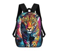 sinyumoney Colorful Leopard Portrait -2 Mochila Escolar Para Niños Y Niñas, Mochila Informal De Viaje, Mochila De Gran Capacidad Para El Día A Día 17inch