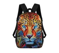 sinyumoney Colorful Leopard Portrait-28 Mochila Escolar Infantil, Mochilas Impresas En 3D, Mochilas Escolares De Moda Para Niños De Primaria Y Secundaria 17inch