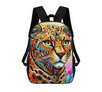 sinyumoney Colorful Leopard Portrait-6 Mochila Escolar Impresa En 3D Para Niños, Mochila Escolar, Mochilas De Viaje, Bolso Informal De Moda Para Niños Y Estudiantes 17inch