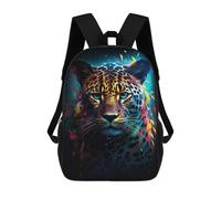 sinyumoney Colorful Leopard Portrait Mochilas Para Niños 17inch Mochila Escolar Mochila Escolar Impresa En 3D Para Niños De Primaria Y Secundaria