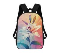 sinyumoney Colorful Lily Flower Art Mochila Escolar Ligera E Informal Para Adolescentes, Niños, Mujeres Y Hombres 17inch