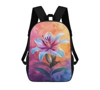 sinyumoney Colorful Lily Flower Art Print-1 Mochila Escolar Infantil De 17 Pulgadas Con Estampado 3D De Películas De Anime Para Niños, Mochila De Viaje, Mochila Escolar Infantil