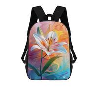 sinyumoney Colorful Lily Flower Art Print-2 Mochila Escolar, Bolso Resistente Para Portátil, Ideal Para Acampar, Aventuras Al Aire Libre Y Viajes Diarios 17inch