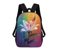 sinyumoney Colorful Lily Flower Art Print-3 Mochila Escolar, Mochila De Negocios, Mochila Impermeable Para Libros, Para Acampar, Aventuras Al Aire Libre Y Viajes Diarios 17inch