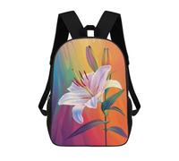 sinyumoney Colorful Lily Flower Art Print Mochilas Infantiles Mochila Escolar Impresa En 3D Para Niños Mochilas De Viaje Bolsas Para Libros Para Niños 17inch Mochila Escolar