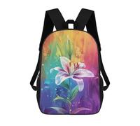 sinyumoney Colorful Lily Painting Mochilas Escolares Mochila Escolar Ligera Mochila De Día Mochila Escolar Para La Universidad Para Niños/Niñas/Adolescentes 17inch
