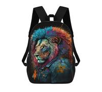 sinyumoney Colorful Lion Art Print-13 Mochila Escolar Infantil De 17 Pulgadas Con Estampado 3D De Películas De Anime Para Niños, Mochila De Viaje, Mochila Escolar Infantil