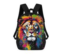 sinyumoney Colorful Lion Art Print-17 Mochilas De 17 Pulgadas Para Niños, Mochilas Escolares Impresas En 3D Para Estudiantes De Primaria Y Secundaria, Para Niños Y Niñas.