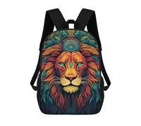 sinyumoney Colorful Lion Art Print-20 Mochila Escolar Infantil Impresa En 3D Para Niños, Mochila De Viaje De Alta Capacidad, Mochilas Para Libros De 17 Pulgadas Para Niños