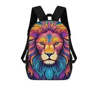 sinyumoney Colorful Lion Art Print-21 Mochilas De 17 Pulgadas Para Niños, Mochilas Escolares Impresas En 3D Para Estudiantes De Primaria Y Secundaria, Para Niños Y Niñas.