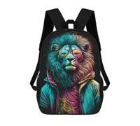 sinyumoney Colorful Lion Art Print-46 17inch Mochilas Escolares Impresas En 3D, Mochilas Escolares De Moda Para Niños De Primaria Y Secundaria