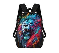 sinyumoney Colorful Lion Artwork-1 Mochilas Infantiles Mochila Escolar Mochila Impresa En 3D Para Niños Mochilas De Viaje Bolsas Para Libros Mochila Escolar Para Niños 17inch