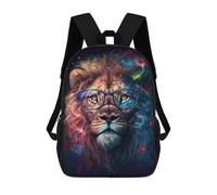 sinyumoney Colorful Lion Glasses Art Print -2 Mochila Escolar Resistente Al Agua, Mochila De Viaje, Bolsa Para Computadora Para Hombres, Mujeres Y Adolescentes 17inch