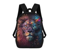 sinyumoney Colorful Lion Glasses Art Print -3 Mochila Escolar Para Ordenador Portátil Para La Escuela/trabajo/viajes: Perfecta Para Viajes, Trabajo Y Uso Diario 17inch