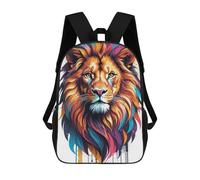 sinyumoney Colorful Lion Illustration Mochila Escolar Para Niños Y Niñas, Mochila Informal De Viaje, Mochila De Gran Capacidad Para El Día A Día 17inch