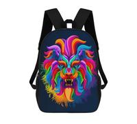 sinyumoney Colorful Lion Illustration Mochilas Para Niños Mochila Escolar Mochila Escolar Impresa En 3D Para Niños Estudiantes De Primaria Y Secundaria 17inch