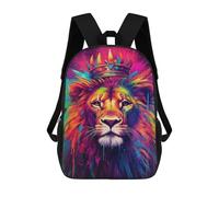 sinyumoney Colorful Lion King Art Print Mochila Escolar Impresa En 3D 17inch Mochila Escolar Infantil Mochilas De Viaje Mochila Informal De Moda Para Niños Y Estudiantes