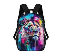 sinyumoney Colorful Lion Portrait-27 Mochilas Infantiles Impresas En 3D Para Niños, Mochilas Escolares De Moda, Mochilas De Viaje, Mochilas Escolares Para Niños De Primaria 17inch