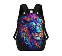 sinyumoney Colorful Lion Portrait Artwork-10 Mochila Escolar Para Niñas Y Niños, Mochilas De Gran Capacidad, Mochilas Ligeras Para Niños Y Estudiantes 17inch