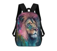 sinyumoney Colorful Lion Portrait Artwork-13 Mochilas Infantiles Impresas En 3D, Mochilas De Moda Informales, Mochilas De Viaje Bonitas, Mochilas Informales Para Exteriores Para Niños Y Niñas 17inch