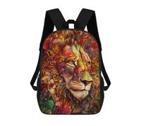 sinyumoney Colorful Lion Portrait Mochila Escolar Infantil Impresa En 3D, Mochila Informal De Moda Para Niños, Mochila De Viaje De Alta Capacidad Para Libros Para Niños 17inch