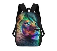 sinyumoney Colorful Lion Portrait Mochila Escolar Para Niños De 17 Pulgadas, Mochila Informal De Viaje Para Niños Y Niñas, Mochila De Gran Capacidad Para El Día A Día 17inch