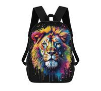 sinyumoney Colorful Lion With Drips Mochila Escolar, Mochila Infantil Para Niños Y Adolescentes, Regalos, Mochilas De Día Con Impresión 3D, Mochila Escolar, Mochila Para Libros 17inch