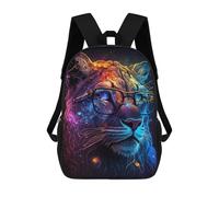 sinyumoney Colorful Lion with Glasses Art Print -4 Mochila Escolar Grande Para Niños, Niñas, Adolescentes, Hombres Y Mujeres 17inch
