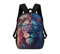 sinyumoney Colorful Lion with Glasses Art Print Mochila Grande Para Portátil Resistente Al Agua Para La Escuela - Perfecta Para Viajes, Trabajo Y Uso Diario 17inch