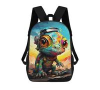 sinyumoney Colorful Lizard Art Print-3 Mochila Escolar Infantil Impresa En 3D 17inch Mochilas De Moda Para Niños De Primaria Y Secundaria
