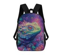 sinyumoney Colorful Lizard Fantasy Artwork Mochila Escolar Ligera Mochila Escolar De Día Mochila Para Libros Para La Universidad Para Acampar Aventuras Al Aire Libre Y Viajes Diarios 17inch