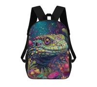 sinyumoney Colorful Lizard in Fantasy Forest 17inch Mochilas Escolares Impresas En 3D, Mochilas Escolares De Moda Para Niños De Primaria Y Secundaria