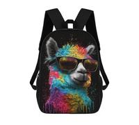 sinyumoney Colorful Llama Sunglasses Art Print-1 Mochila De Negocios Para Portátil, Mochila Unisex Informal Para Niñas, Niños Y Adolescentes 17inch