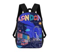 sinyumoney Colorful London Cityscape Illustration Mochilas Para Niños Mochila Escolar Mochila Escolar Impresa En 3D Para Niños Estudiantes De Primaria Y Secundaria 17inch