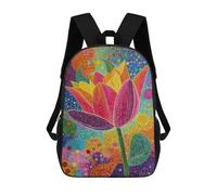 sinyumoney Colorful Lotus Flower Painting Mochilas Escolares Mochila Escolar Ligera Mochila De Día Mochila Escolar Para La Universidad Para Niños/Niñas/Adolescentes 17inch
