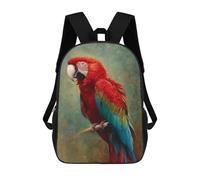 sinyumoney Colorful Macaw Parrot Art Print-2 Mochila Escolar De 17 Pulgadas Impresa En 3D Mochilas Infantiles Mochila Genial Impresa En 3D Para Niños De Primaria Y Secundaria
