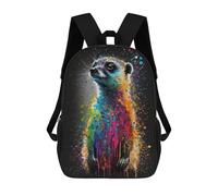 sinyumoney Colorful Meerkat Art Print-1 Mochila Escolar De 17 Pulgadas Impresa En 3D Mochilas Infantiles Mochila Genial Impresa En 3D Para Niños De Primaria Y Secundaria