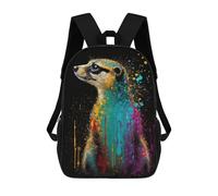 sinyumoney Colorful Meerkat Art Print Mochila Infantil De 17 Pulgadas, Mochila Escolar Con Estampado 3D De Dibujos Animados Para Niños Y Adolescentes.