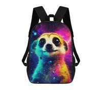 sinyumoney Colorful Meerkat in Space Mochila Escolar Para Niños, Mochila Escolar De Gran Capacidad Para Niños, Mochila Escolar 3D, Regalos Para Niños 17inch