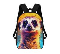 sinyumoney Colorful Meerkat Portrait -1 Mochila Escolar Infantil Impresa En 3D Para Niños, Mochilas De Viaje, Bolsas Para Libros, Mochila Escolar Infantil 17inch