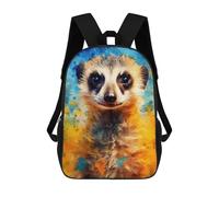 sinyumoney Colorful Meerkat Portrait Mochila Infantil, Mochila Escolar De Gran Capacidad Para Estudiantes, Mochila Para Libros, Mochila Para Niños, Niñas, Adultos Y Adolescentes 17inch