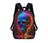 sinyumoney Colorful Melting Skull Art Mochila Escolar Infantil Impresa En 3D Para Niños, Mochilas De Viaje De Alta Capacidad, Bolsas Para Libros, Mochila Escolar Infantil 17inch