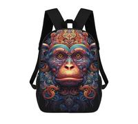 sinyumoney Colorful Monkey Art Print-1 17inch Mochila Escolar Impresa En 3D Para Niños, Mochila Escolar Informal De Moda, Mochilas De Viaje Para Niños Y Estudiantes.